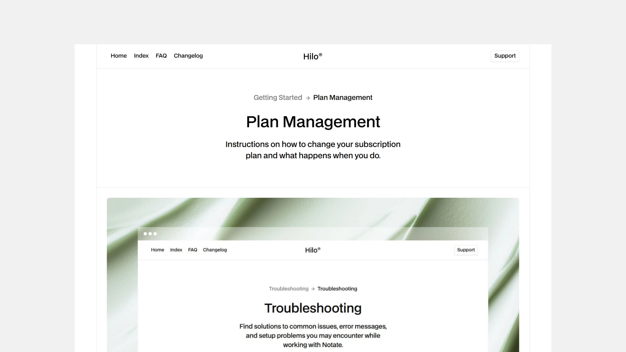 Hilo Help Center Template for Webflow
