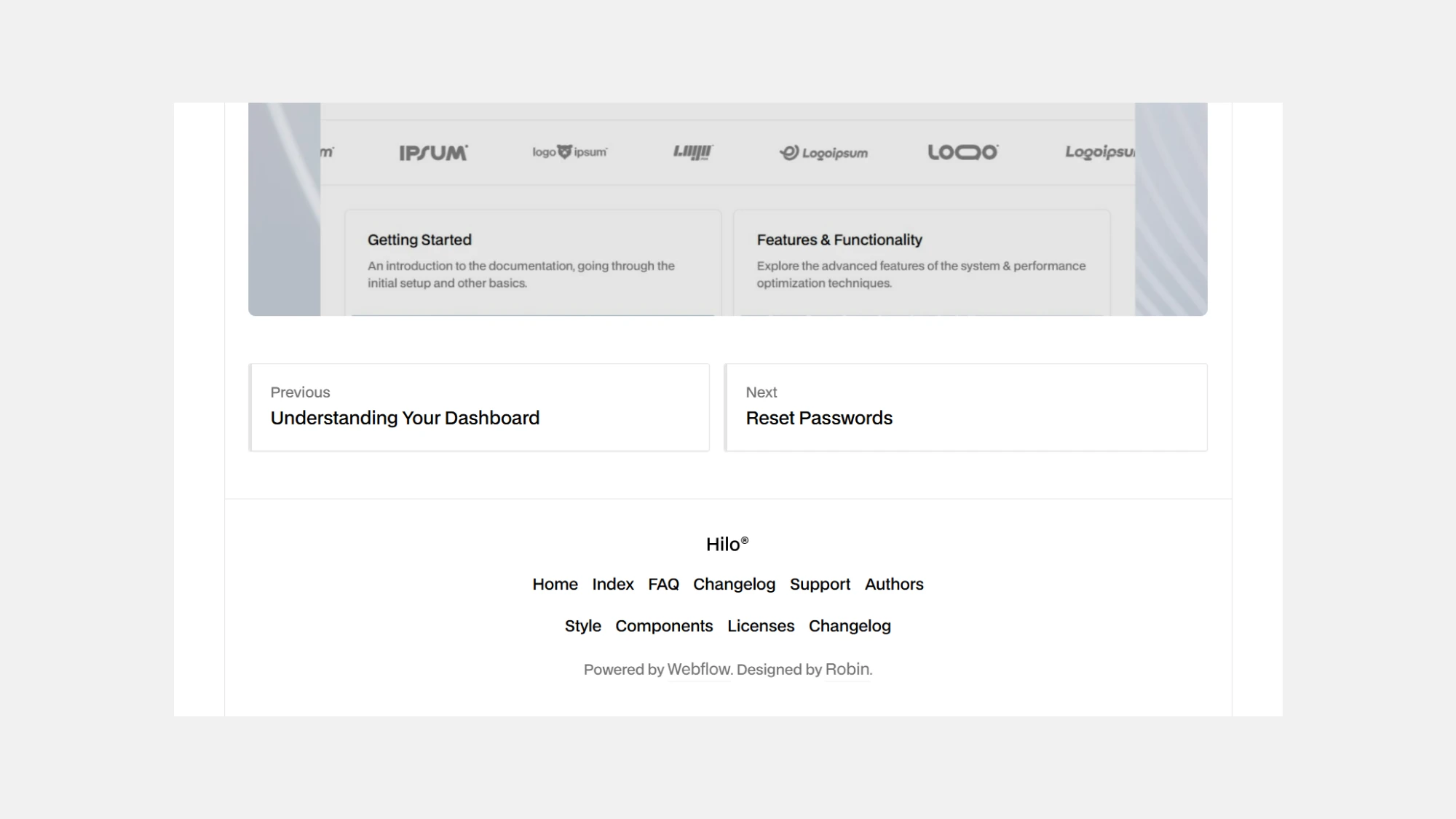 Hilo Help Center Template for Webflow