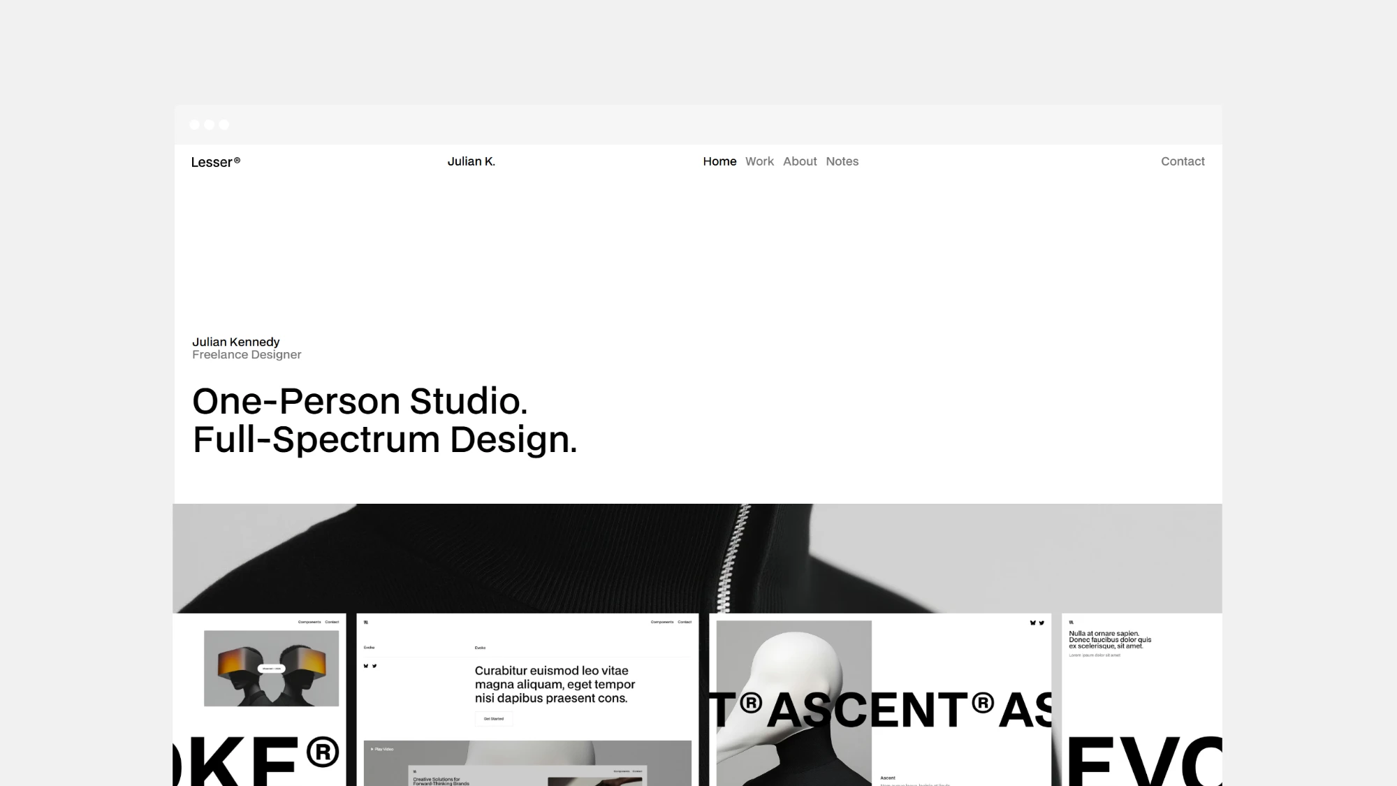 Lesser Portfolio Template for Webflow