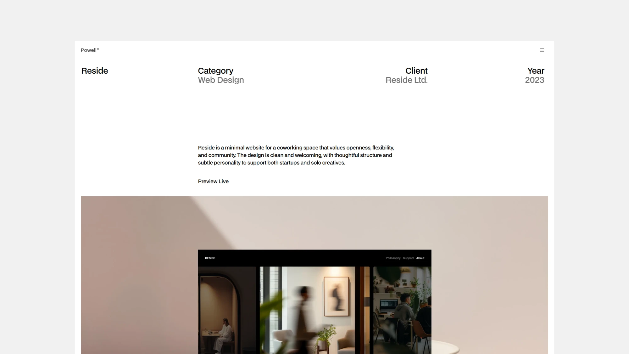 Powell Portfolio Template for Webflow